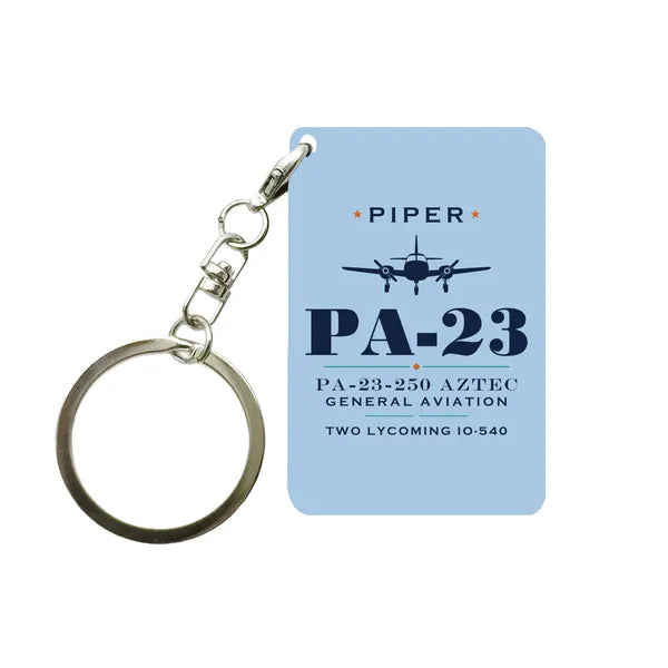 Piper PA-23-250 Aztec - Heritage - Key Chain - Light Blue