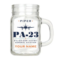 Thumbnail for Piper PA-23-250 Aztec - Heritage + Name - Cocktail Glass (Mason Jar)