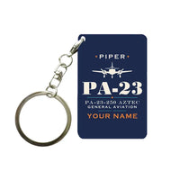 Thumbnail for Piper PA-23-250 Aztec - Heritage + Name - Key Chain - Navy Blue