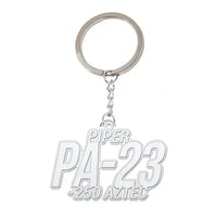 Thumbnail for Piper PA-23-250 Aztec - Hollow Key Chain - Tag - Silver