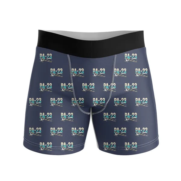 Piper PA-23-250 Aztec - Men Boxers - Original Pattern - Navy Blue
