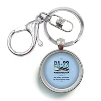 Thumbnail for Piper PA-23-250 Aztec - Original - Circle Key Chain - Light Blue