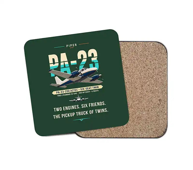 Piper PA-23-250 Aztec - Original - Coaster - Dark Green