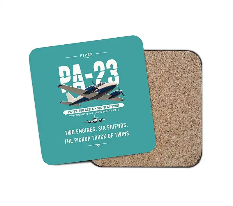 Piper PA-23-250 Aztec - Original - Coaster - Turquoise