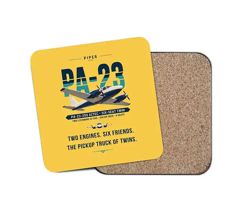 Piper PA-23-250 Aztec - Original - Coaster - Yellow