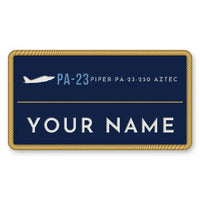 Thumbnail for Piper PA-23-250 Aztec Patches - Rectangle + Name - Navy Sky