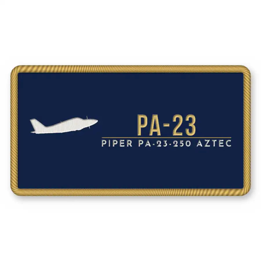 Piper PA-23-250 Aztec Patches - Rectangle - Navy Gold