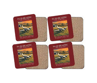 Thumbnail for Piper PA-23-250 Aztec - Poster - Coaster Set - Dark Red