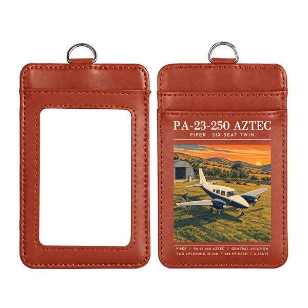 Piper PA-23-250 Aztec - Poster - ID Card Holder - Light Brown