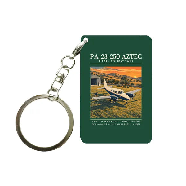 Piper PA-23-250 Aztec - Poster - Key Chain - Dark Green