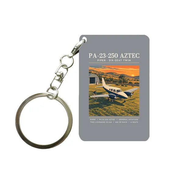 Piper PA-23-250 Aztec - Poster - Key Chain - Gray