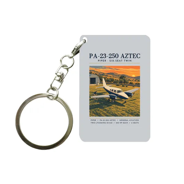 Piper PA-23-250 Aztec - Poster - Key Chain - Light Gray