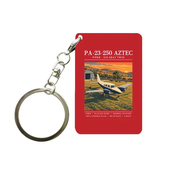 Piper PA-23-250 Aztec - Poster - Key Chain - Red