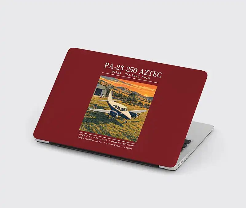 Piper PA-23-250 Aztec - Poster - MacBook Case - Dark Red