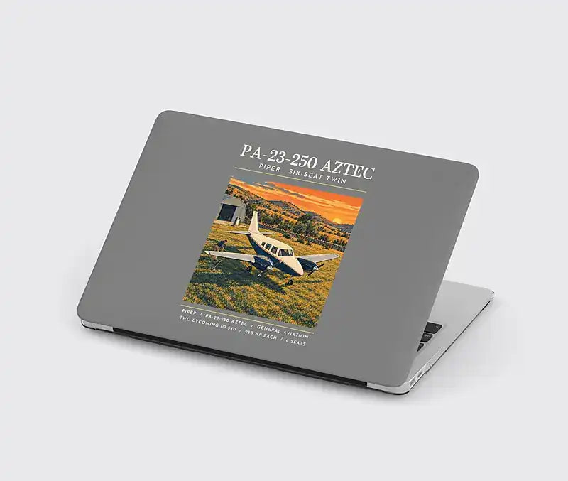 Piper PA-23-250 Aztec - Poster - MacBook Case - Gray