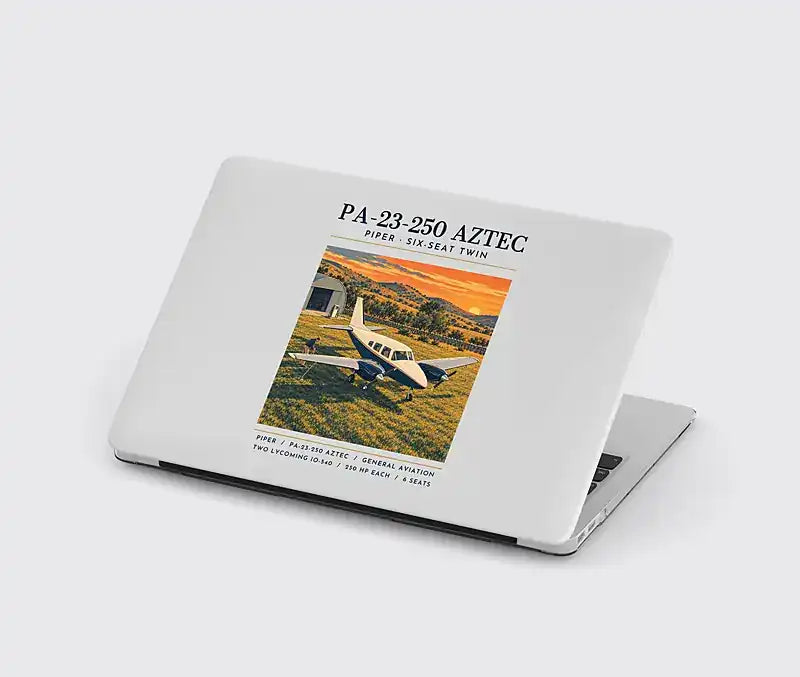 Piper PA-23-250 Aztec - Poster - MacBook Case - Light Gray