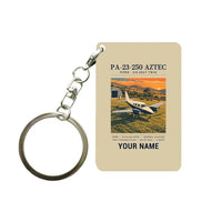 Thumbnail for Piper PA-23-250 Aztec - Poster + Name - Key Chain - Beige