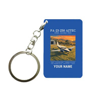 Thumbnail for Piper PA-23-250 Aztec - Poster + Name - Key Chain - Blue