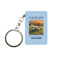Thumbnail for Piper PA-23-250 Aztec - Poster + Name - Key Chain - Light Blue