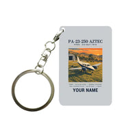 Thumbnail for Piper PA-23-250 Aztec - Poster + Name - Key Chain - Light Gray