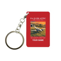 Thumbnail for Piper PA-23-250 Aztec - Poster + Name - Key Chain - Red