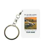 Thumbnail for Piper PA-23-250 Aztec - Poster + Name - Key Chain - White