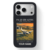 Thumbnail for Piper PA-23-250 Aztec - Poster + Name - MagSafe iPhone 17 Pro - Black