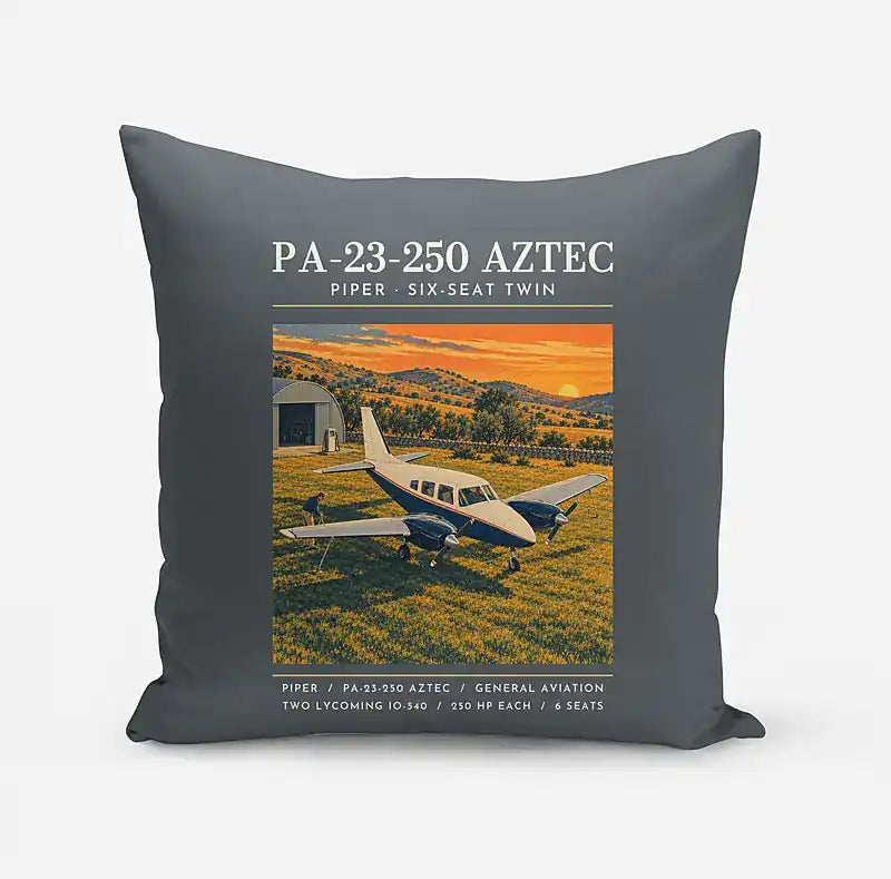 Piper PA-23-250 Aztec - Poster - Pillow - Gray
