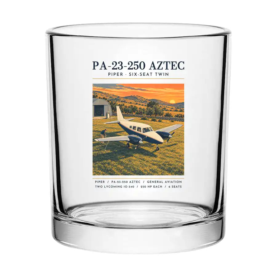 Piper PA-23-250 Aztec - Poster - Special Whiskey Glass