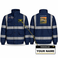 Thumbnail for Piper PA-23-250 Aztec Reflective Winter Jackets - Poster + Name - Navy Blue
