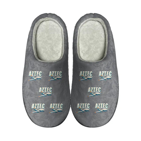 Piper PA-23-250 Aztec - Slippers - Cotton - Cartoon Pattern - Gray