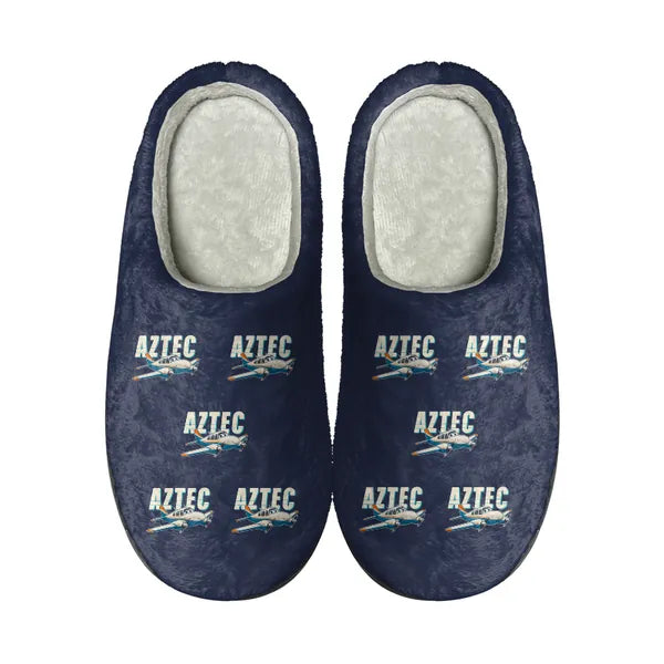 Piper PA-23-250 Aztec - Slippers - Cotton - Cartoon Pattern - Navy Blue
