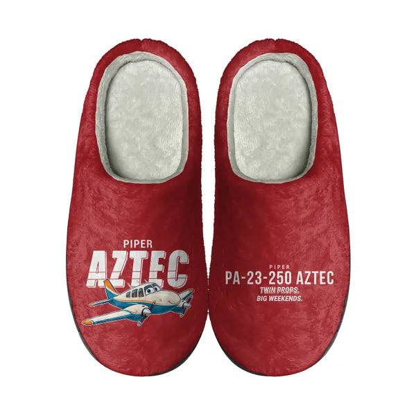 Piper PA-23-250 Aztec - Slippers - Cotton - Cartoon - Red