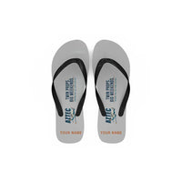 Thumbnail for Piper PA-23-250 Aztec - Slippers - Flip Flops - Cartoon + Name - Light Gray
