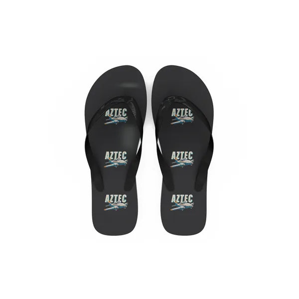 Piper PA-23-250 Aztec - Slippers - Flip Flops - Cartoon Pattern - Black