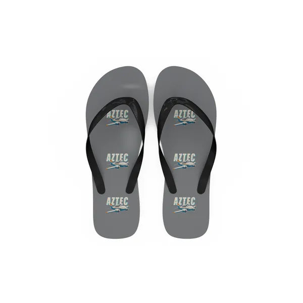 Piper PA-23-250 Aztec - Slippers - Flip Flops - Cartoon Pattern - Gray