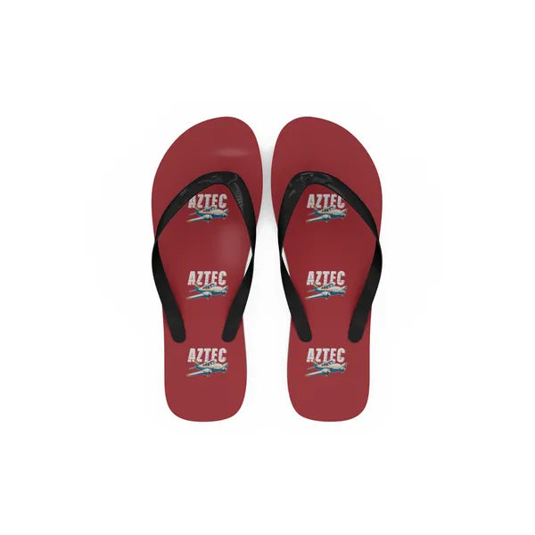 Piper PA-23-250 Aztec - Slippers - Flip Flops - Cartoon Pattern - Red