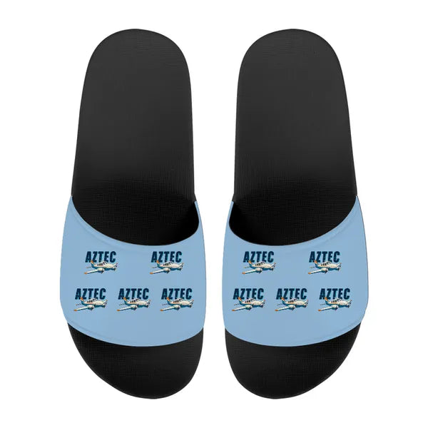 Piper PA-23-250 Aztec - Slippers - Sport - Cartoon Pattern - Light Blue