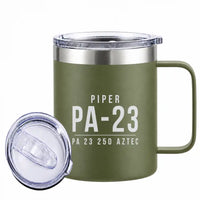 Thumbnail for Piper PA-23-250 Aztec - Stainless Steel Mug - Tag - Green