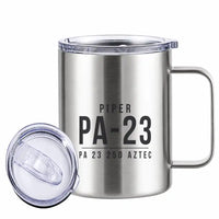 Thumbnail for Piper PA-23-250 Aztec - Stainless Steel Mug - Tag - Silver