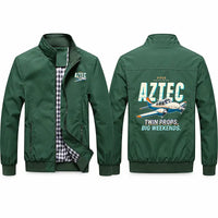 Thumbnail for Piper PA-23-250 Aztec Stylish Jackets - Stand Collar - Cartoon - Green