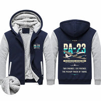 Thumbnail for Piper PA-23-250 Aztec Zipped Sweatshirts - Original - Navy & Gray