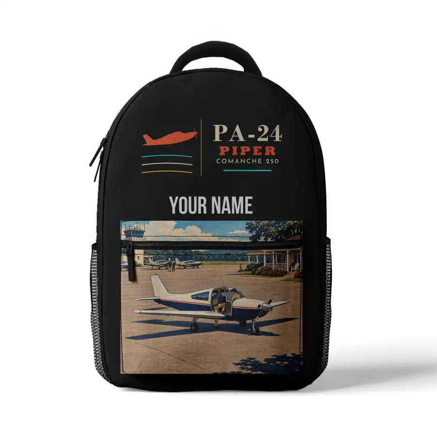Piper PA-24-250 Comanche 250 - 3D Backpack - Black + Name
