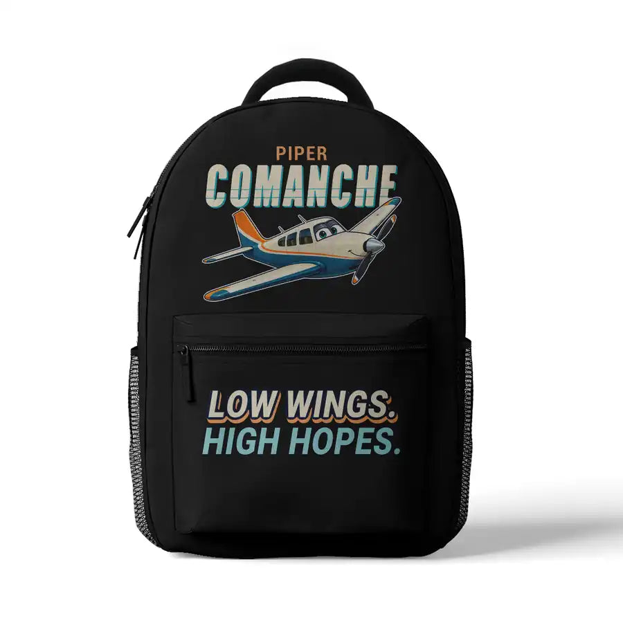 Piper PA-24-250 Comanche 250 - 3D Backpack - Cartoon - Black