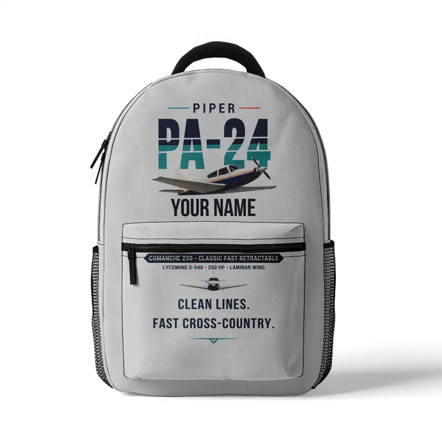 Piper PA-24-250 Comanche 250 - 3D Backpack - Original + Name - White