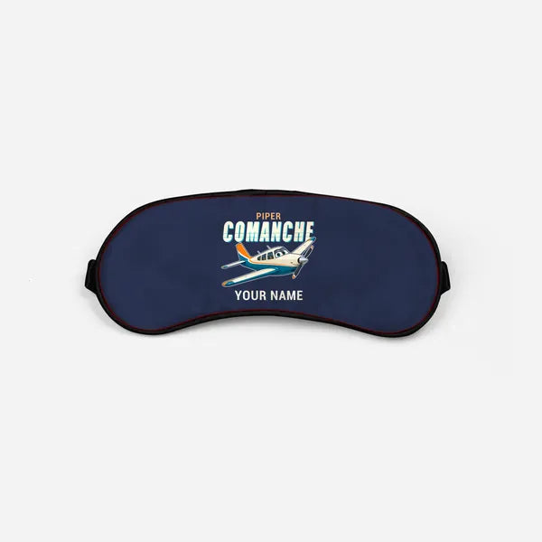 Piper PA-24-250 Comanche 250 - Cartoon + Name - Sleep Mask - Navy Blue