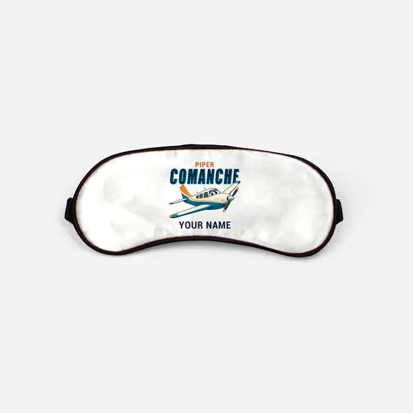 Piper PA-24-250 Comanche 250 - Cartoon + Name - Sleep Mask - White
