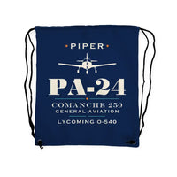 Thumbnail for Piper PA-24-250 Comanche 250 - Drawstring Bag - Heritage - Dark Blue