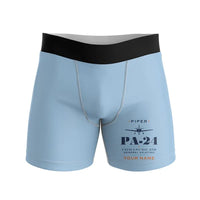 Thumbnail for Piper PA-24-250 Comanche 250 - Men Boxers - Heritage + Name - Light Blue