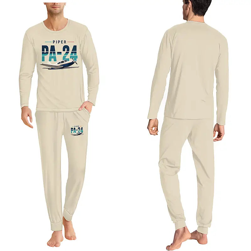 Piper PA-24-250 Comanche 250 - Men Pajamas - Original Chest - Beige